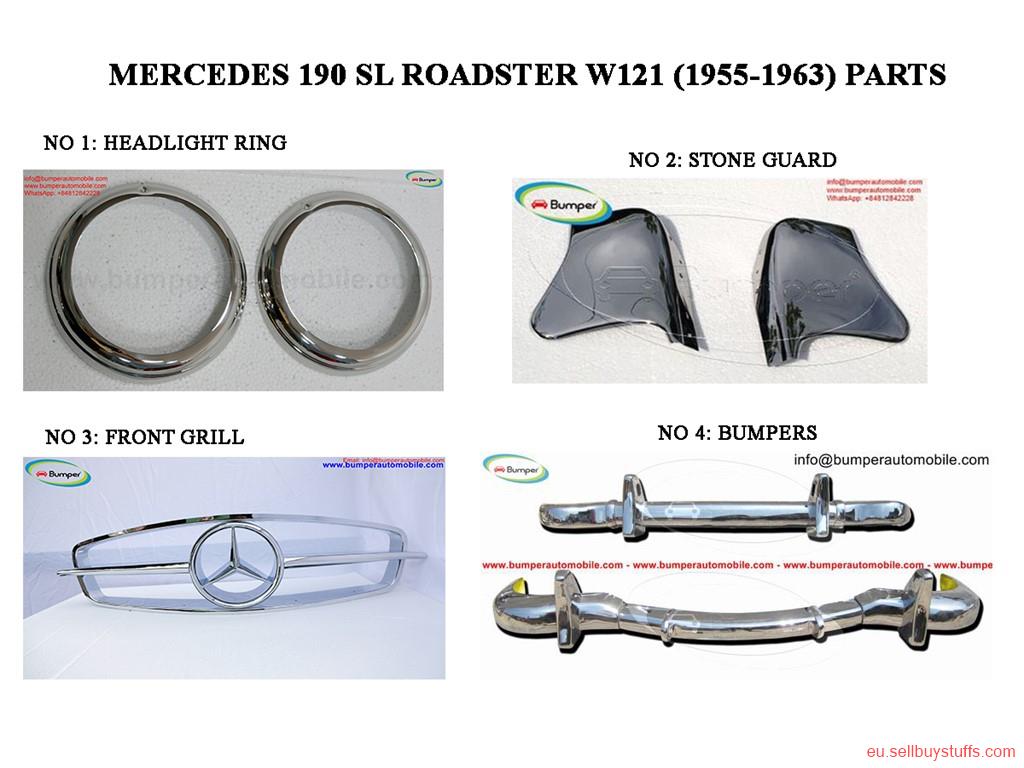 second hand/new: Mercedes 190 SL Roadster W121 (1955-1963) bumper, grill, stone guard, headlight ring